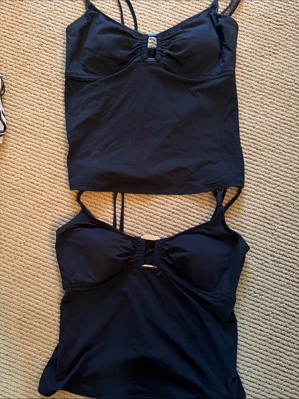 Anne Cole Black Double Tankini Top Set